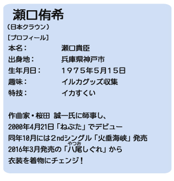 Topインタビュー 瀬口侑希 日本クラウン 流行歌 Jp